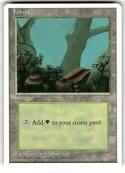 Forest (A) MTG Core Set 4th Edition Regular NM - Image 1