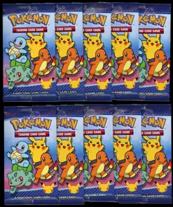 LOT (10) - Pokemon 25th Anniversary McDonald's 2021 Promo Booster Sealed Pack - Image 1
