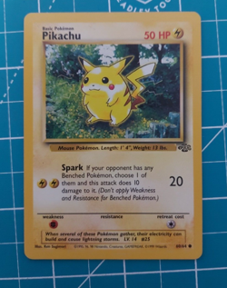 Pikachu 60/64 Jungle Unlimited Non Holo WotC 1999 Vintage Pokemon TCG NM - Image 1