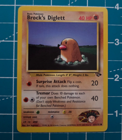 Brock's Diglett 67/132 Gym Challenge Unlimited WotC 2000 Pokemon NM - Image 1