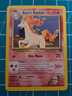 Blaine's Rapidash 33/132 Gym Challenge Unlimited WotC 2000 Pokemon LP - Image 1