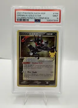Pokemon Card Greninja Gold Star SWSH144 Celebrations Promo PSA 9 MINT - Image 1