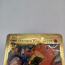 Custom Charizard Vstar Gold foil Fan Art Metal card Excellent Condition - Image 3