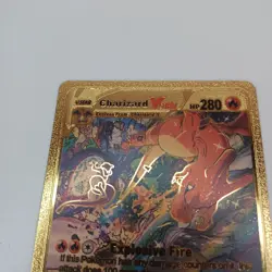 Custom Charizard Vstar Gold foil Fan Art Metal card Excellent Condition - Image 4