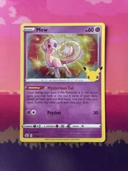 Pokemon Card Mew 25th Anniversary Celebrations Holo Rare 011/025 Near Mint - Image 1