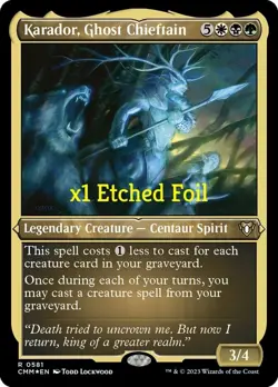 MTG Etched Foil Commander Masters CMM Karador, Ghost Chieftain MINT - Image 1
