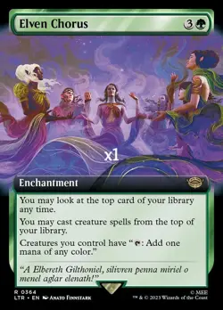 MTG Borderless LOTR: Tales of Middle-earth LTR Elven Chorus MINT - Image 1
