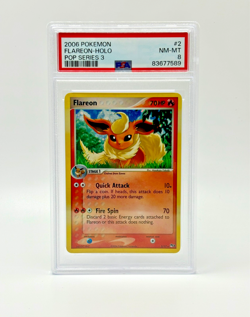 Pokemon Flareon POP Series 3 2/17 holo PSA 8 Near Mint 2006 - Image 1