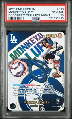 Psa10 Dodgers Luffy One Piece Card - Image 1