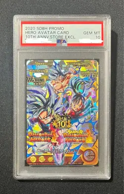 Psa10 Super Dragon Ball Heroes Silver Foil Hero Avatar Card - Image 1