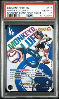 One Piece Card Dodgers Luffy Psa10 - Image 1