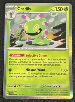 Cradily 006/142 Stellar Crown Holo Rare Pokemon TCG Card NM - Image 1