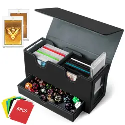 AOBOPLE Deck Case, Card Storage Box, PU Leather Trading Card Case, Card Case Tra - Image 1