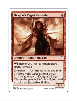 1x Dragon's Rage Channeler, White Border, Mystery Booster 2, Magic MTG NM - Image 1