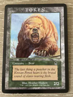 BEAR Token Promotional Odyssey Magic: the Gathering MTG NM - Image 1