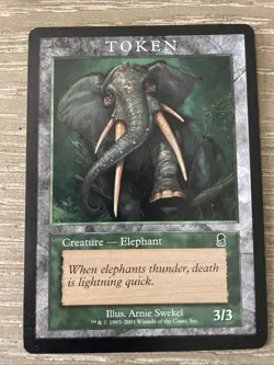 Elephant Token Promotional Odyssey Magic: the Gathering MTG NM - Image 1