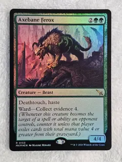 MTG Axebane Ferox FOIL #153 Murders at Karlov Manor Magic Card Rare NM - Image 2