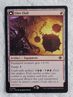 MTG Dire Flail #145 The Lost Caverns of Ixalan Magic Card Rare NM - Image 1