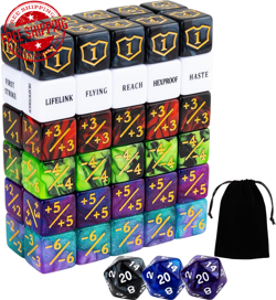 63 Pieces MTG Dice Counters Bulk Ability Keywords MTG Tokens Shield Life Counter - Image 1