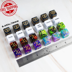 63 Pieces MTG Dice Counters Bulk Ability Keywords MTG Tokens Shield Life Counter - Image 2