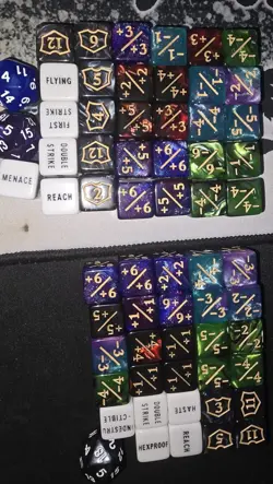 63 Pieces MTG Dice Counters Bulk Ability Keywords MTG Tokens Shield Life Counter - Image 1