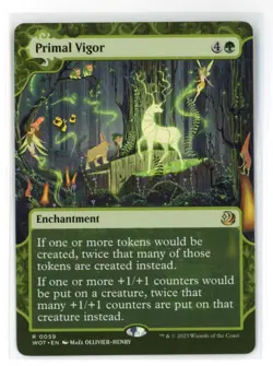 mtg WOT Primal Vigor #59 Showcase Enchanging Tales Non-Foil - Image 1