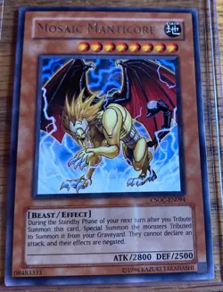 Yugioh! LP Mosaic Manticore - CSOC-EN094 - Rare - Unlimited Edition Lightly Play - Image 1