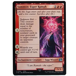x4 Summon: Esper Ramuh FIN MTG M/NM Playset 4x Uncommon Red Enchantment Creature - Image 1