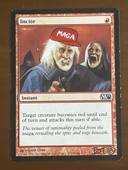 SIGNED Custom Art Alteration Incite Trump MAGA Hat MTG Magic Brandon Olterman - Image 1