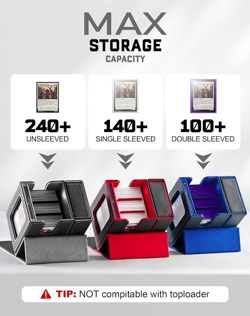 MTG Commander Deck Box with Display Window, Card Deck Box Holds 100 Double-Sleev - Image 3