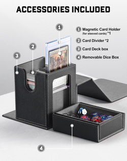 MTG Commander Deck Box with Display Window, Card Deck Box Holds 100 Double-Sleev - Image 5