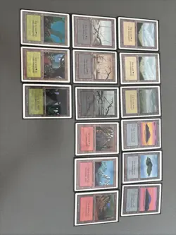 MTG Unlimited Basic Land Complete Art Set 15x Land 1 of each artwork LP-NM - Image 1