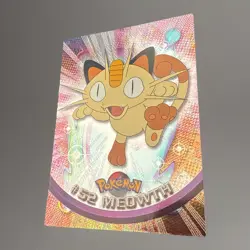 1999 Topps Pokemon TV Edition Series 1 Silver Foil Black Topps Logo Meowth #52 - Image 1