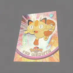 1999 Topps Pokemon TV Edition Series 1 Silver Foil Black Topps Logo Meowth #52 - Image 3
