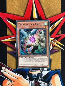 RA02-EN006 Droll & Lock Bird Super Rare 1st Edition NM Yugioh Card (B) - Image 1