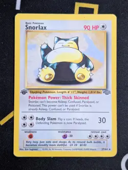 Snorlax 27/64 1st Edition MP/HP Played Jungle Set 1999 Rare Non-Holo Pokemon - Image 1