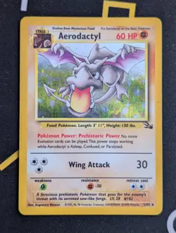 Aerodactyl 1/62 Pokemon Fossil Unlimited Vintage Wotc Holo Rare LP - Image 1