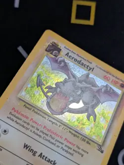Aerodactyl 1/62 Pokemon Fossil Unlimited Vintage Wotc Holo Rare LP - Image 2