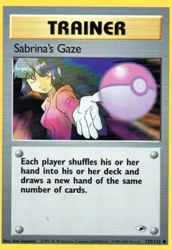 Pokemon Sabrina's Gaze Card Trainer 125/132 Gym Heroes - Image 1