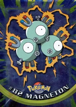 Pokemon Magneton Card Silver Foil Blue label Series 2 Topps - Image 1