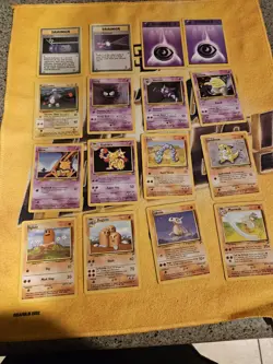 Pokemon Base Set 2 Lot Abra Kadabra Dugtrio Gastly Haunter Marowak Cubone Onix - Image 1