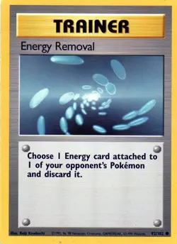 Pokemon Energy Removal Card Trainer 92/102 Base Set - Image 1