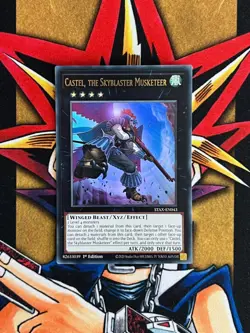 STAX-EN043 Castel, The Skyblaster Musketeer Ultra Rare 1st Edition NM Yugioh - Image 1