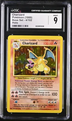 CGC 9 MINT Charizard 1999 Base Set 4/102 Holo Pokemon Card - Image 1