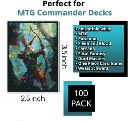 Rabbit Archer Card Game Sleeves - 100 Pack - Compatible with MTG - Clear - Image 4
