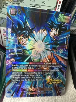 ✨ Son Goku/Bardock FS09-08 Gold Art Dragon Ball Legends Promo Card - Image 2