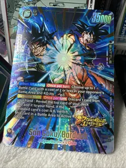 ✨ Son Goku/Bardock FS09-08 Gold Art Dragon Ball Legends Promo Card - Image 4