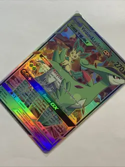 Custom Virizion & Leafeon GX Tag Team Holo Foil Anime Pokemon Fan Art Card Promo - Image 3
