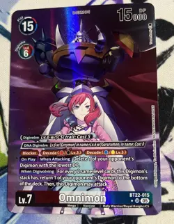 Digimon Card Game Omnimon BT22-015 Alt Art 1 Star SR Cyber Eden - Image 1