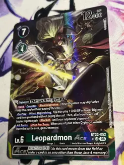 Digimon Card Game Leopardmon Ace BT22-052 Alt Art 1 Star SR Cyber Eden - Image 1